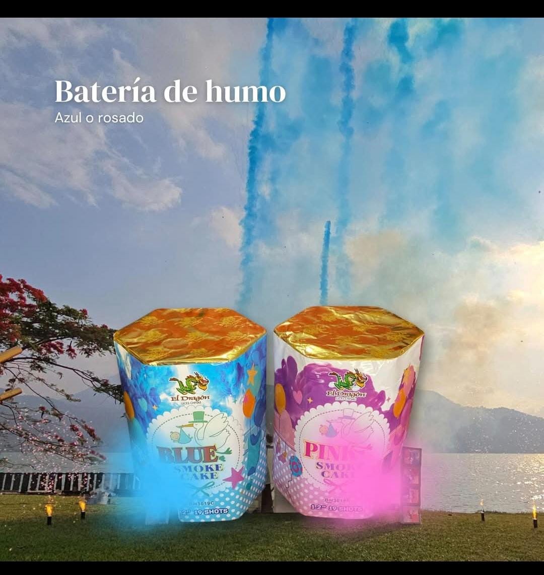 Batería humo de colores con sonido crackling